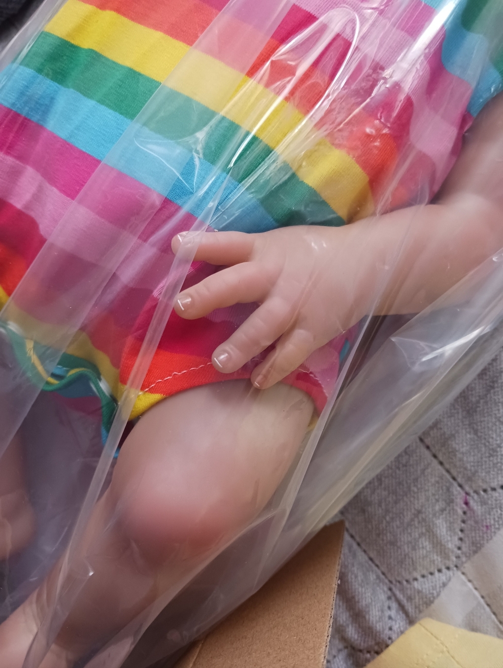 18in Reborn Baby Set : Silicone Doll Onsie Bottle Plus Real Lashes Rooted Hair - Picture 10 of 14